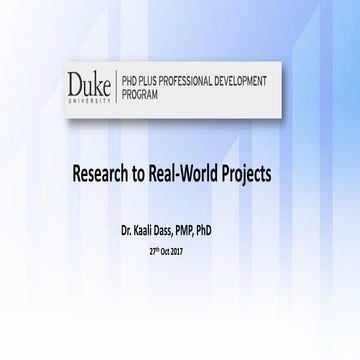 Research to Realworld Projects