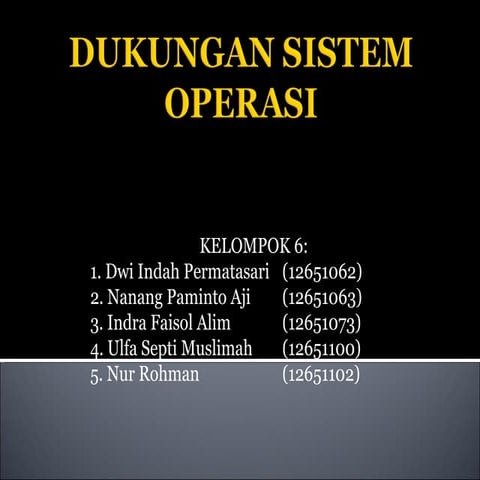 Dukungan Sistem operasi