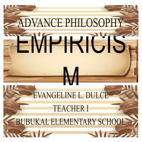 Dulce, evangeline l  empiricism