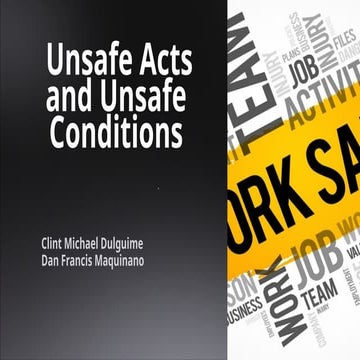 unsafe act  and unsafe conditions hsnsgsbsnsbsvsbsbsbe