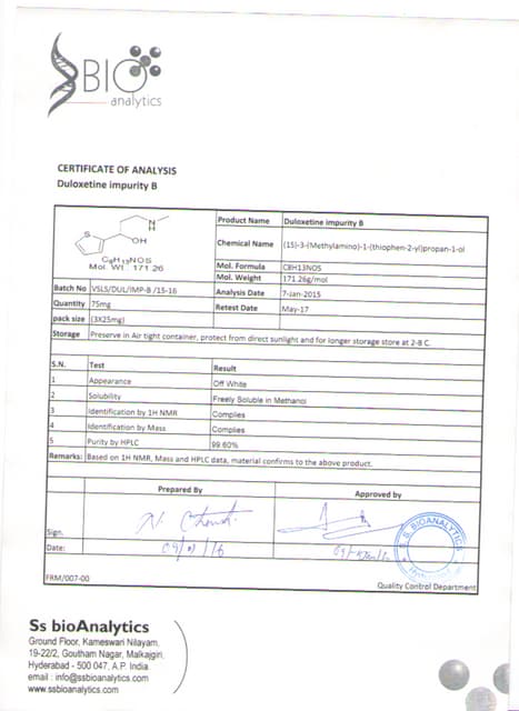 Ritonavir impruiity h coa | PDF