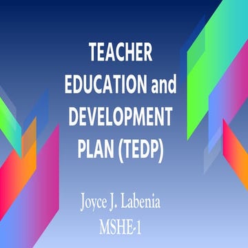 Teacher Education and Development Plan (TEDP)