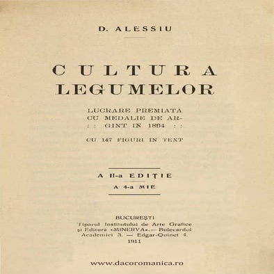 Dumitru Alessiu - Cultura legumelor