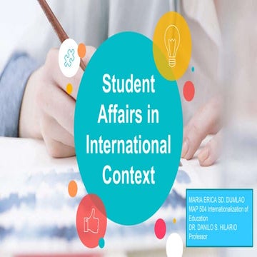MAP 504 INTERNATIONALIZATION OF EDUCATION: STUDENT AFFAIRS IN INTERNATIONAL C...