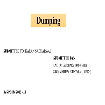 Dumping final ppt