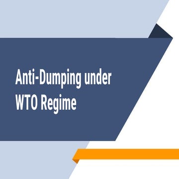 Anti- Dumping ppt