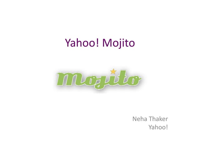 Dundee University HackU 2013 - Mojito