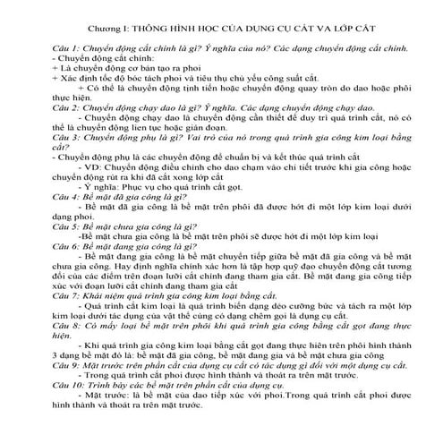 Cơ sở công nghệ chế tạo máy 