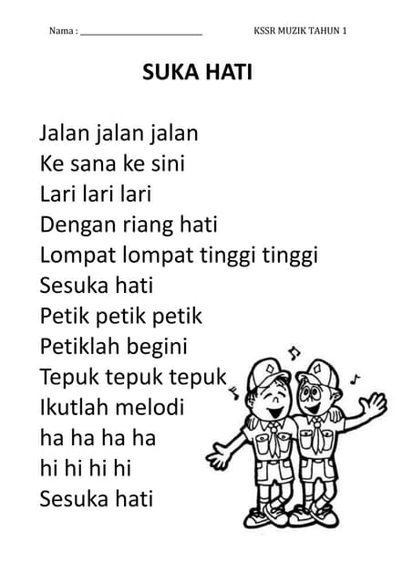 Dunia Muzik Lirik Lagu Th 1 Mari Menyanyi | DOCX