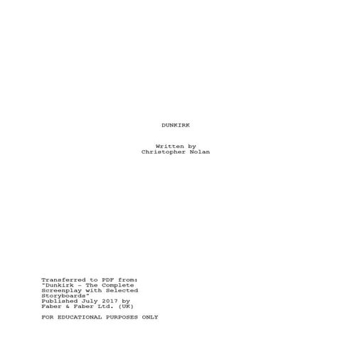 Dunkirk movie script 2017 | PDF