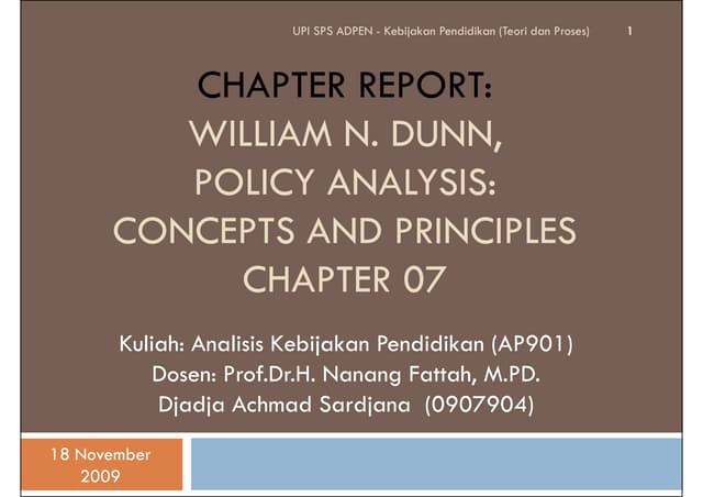 Policy Analysis: Evaluating Policy Performance