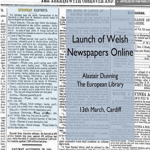 Launch of Welsh Newspapers Online 
