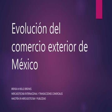 Evolución del comercio exterior de méxico