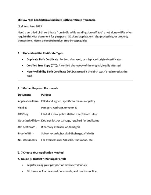 Get Birth Certificate Duplicate