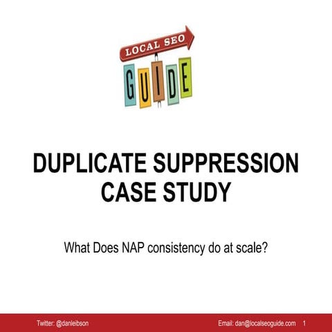 Duplicate Supression Case Study