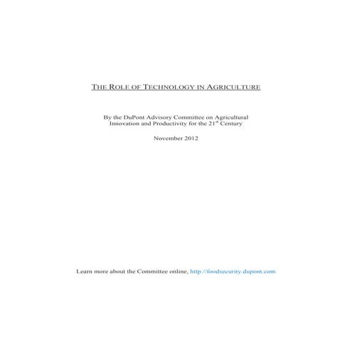 The Role of Technology in Agriculture