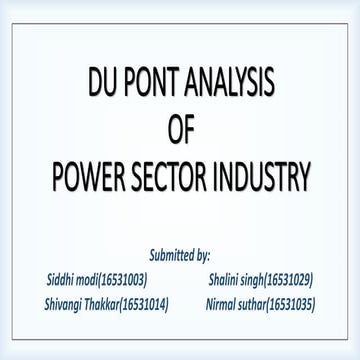 Du pont analysis