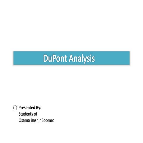 D DuPont analysis