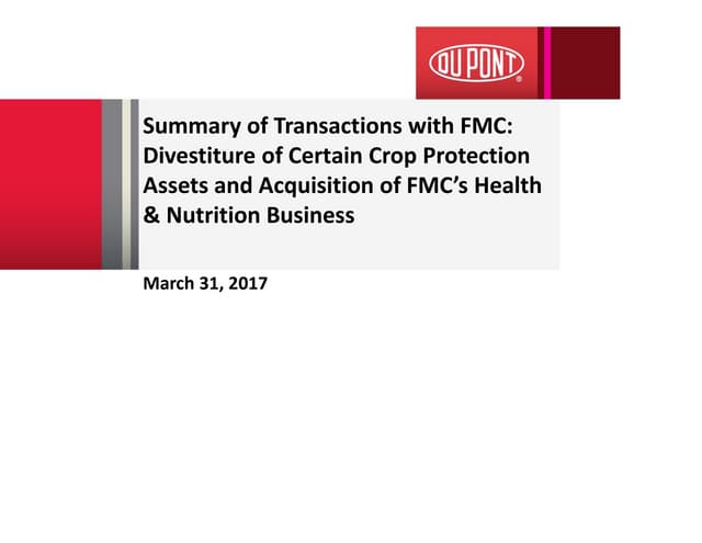 Du pont &amp; fmc transactions presentation