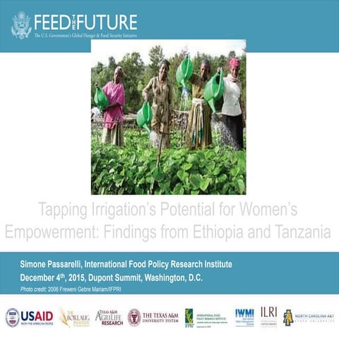 Tapping Irrigation’s Potential for Women’s Empowerment: Findings from Ethiopi...