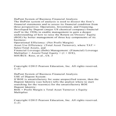 DuPont System of Business Financial AnalysisThe DuPont system .docx