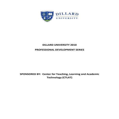 DU Professional Development Series August 2010