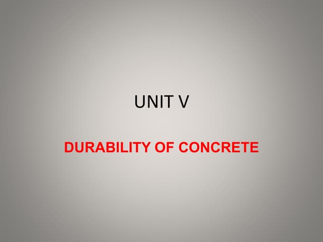 Durability of concrete
