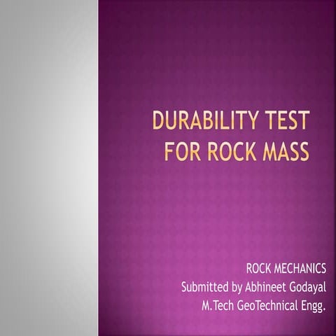 Durability test for rock mass