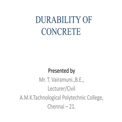 Durabilty of concrete
