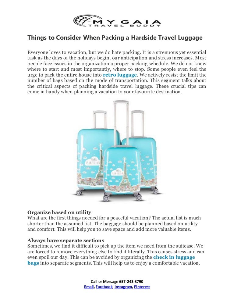 travel luggage list