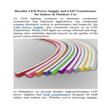 Durable LED Power Supply and LED Transformer for Indoor & Outdoor Use.pdf