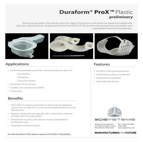 DuraForm ProX Plastic - SLS Systems - Material properties (EN)
