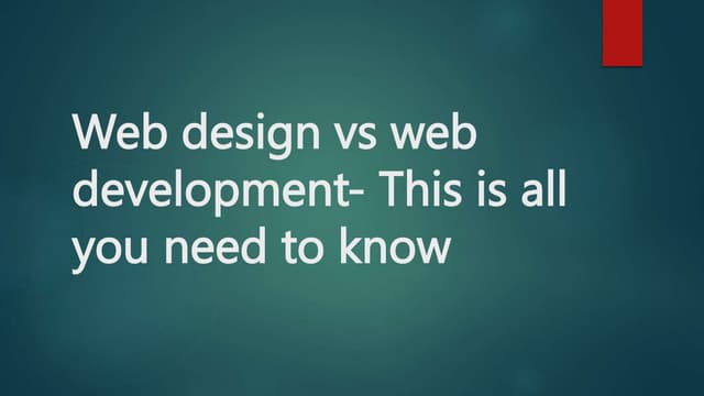 Web design vs web development- This is all you need to know