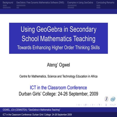 Using GeoGebra in Secondary Mathematics Teaching