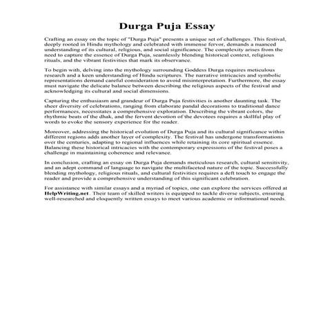 Durga Puja Essay. Durga Puja Essay in English for Students in 100 Words