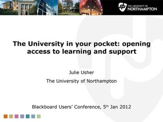 The University in your pocket: opening access to learning and support