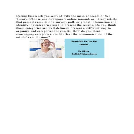 During this week you worked with the main concepts of Set Theory. Ch.docx