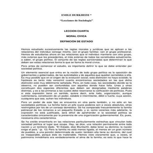 Lecciones de sociología -  Lección cuarta - moral cívica