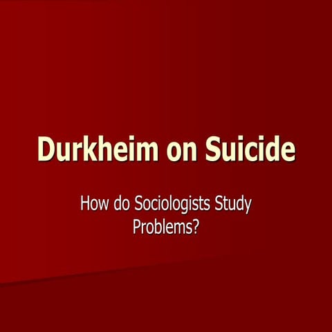 Durkheim on Suicide.ppt