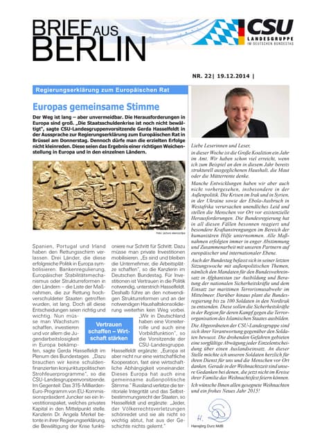 Brief aus Berlin 22 // 2014