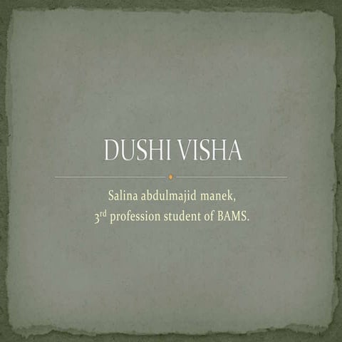 Dushi visha | PPTX