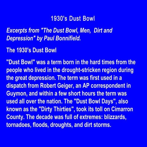 Dust bowl