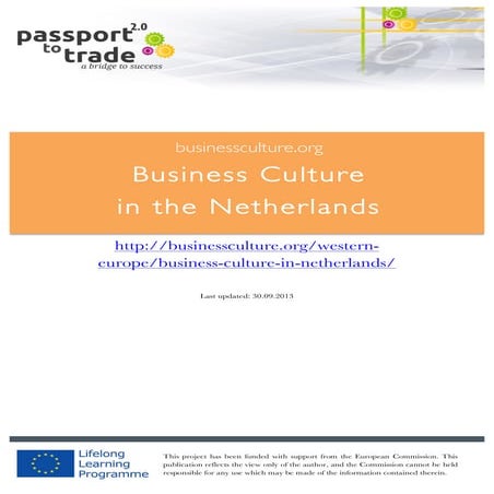 Dutch business culture guide - Learn about the Netherlands | PDF