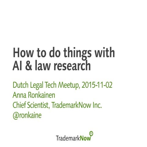 How to do things with AI & law research