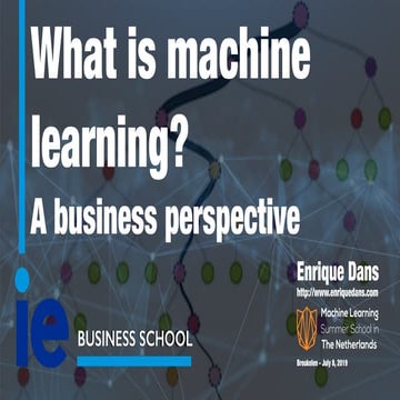 DutchMLSchool. Machine Learning: A Business Perspective