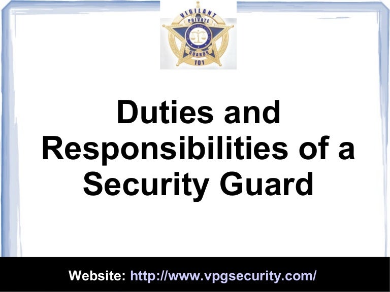 security supervisor responsibilities