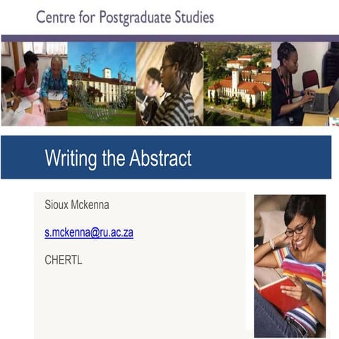 Writing for publication 2017 writing an abstract