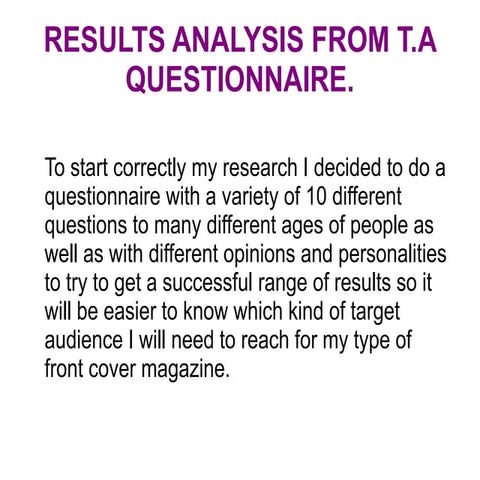 Questionnaire Results - Analysis | PDF