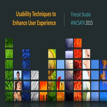 Usability Techniques for UX