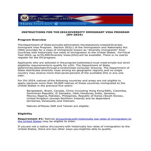 The Diversity Visa Lottery Program